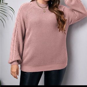 MAKE AN OFFER - LANE BRYANT Raglan Cable Sleeve Detail Sweater